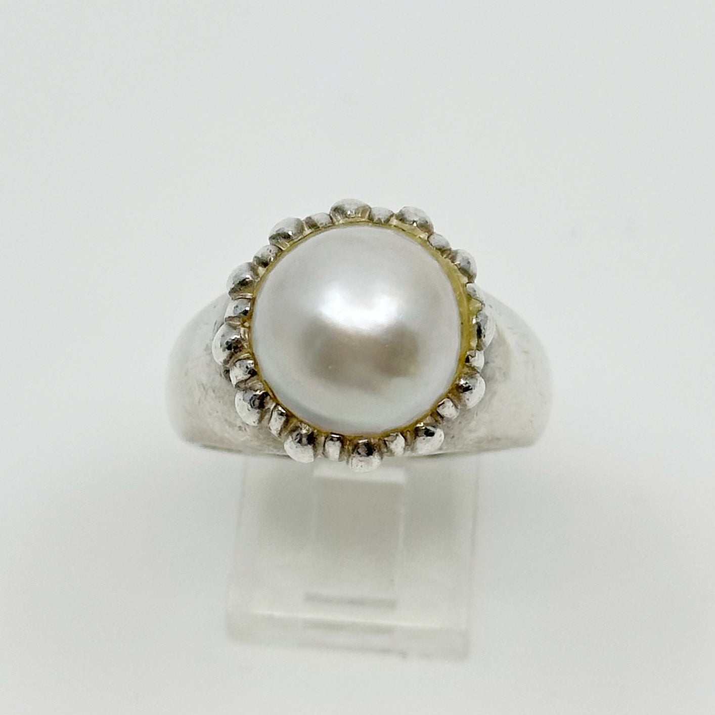 Sterling silver Mabe pearl ring