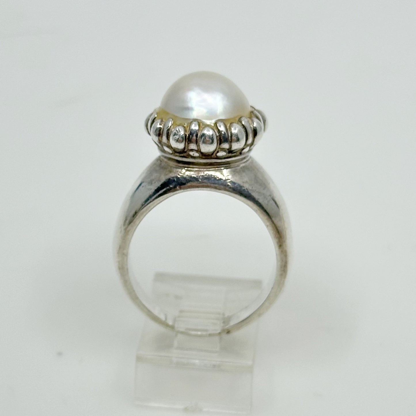 Sterling silver Mabe pearl ring