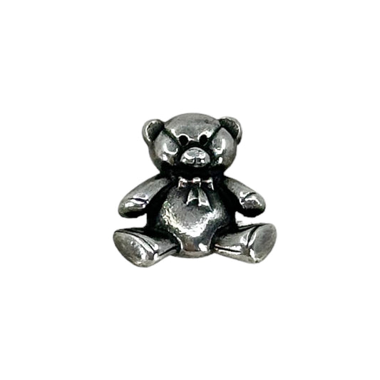 Single James Avery sterling silver teddy bear stud earrings