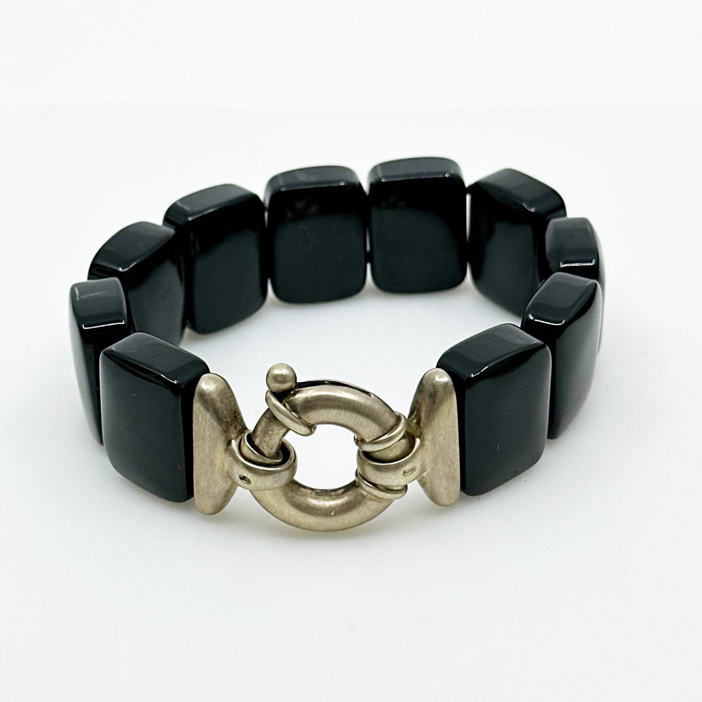 Gold Vermeil sterling silver onyx  bracelet