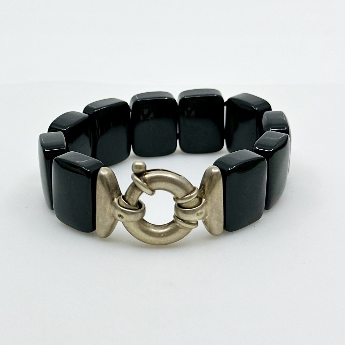 Gold Vermeil sterling silver onyx  bracelet