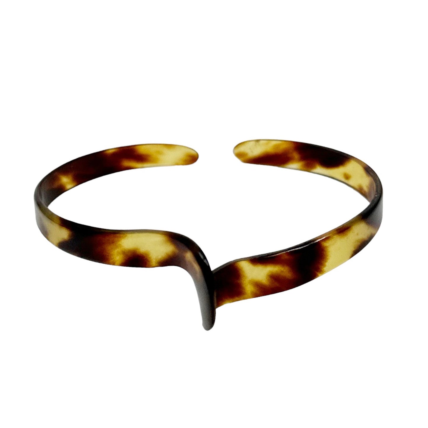 Art Deco carved Tortoise shell cuff bracelet