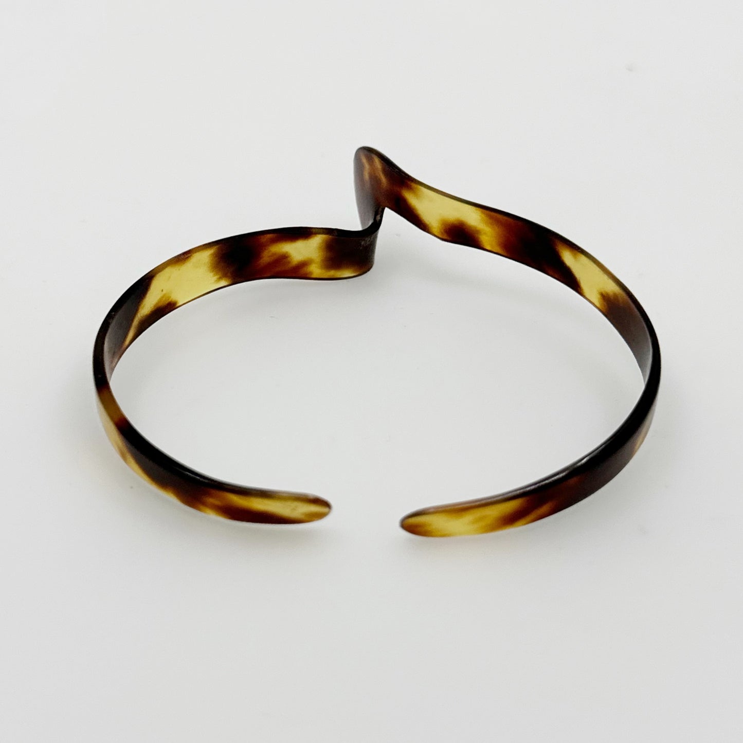 Art Deco carved Tortoise shell cuff bracelet