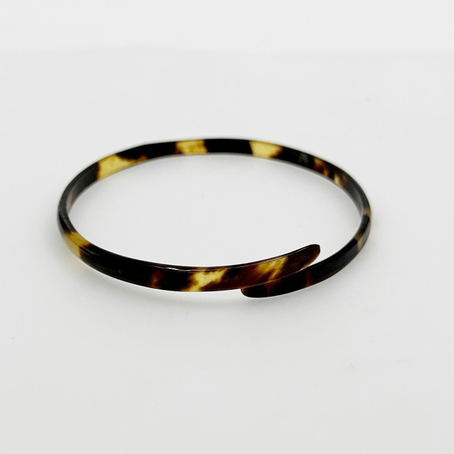 Art Deco carved Tortoise shell by pass cuff bracelet