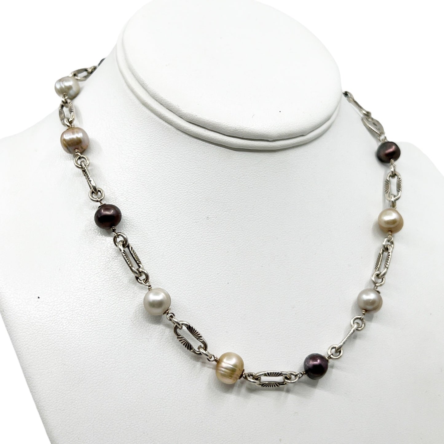 Alana Leigh Love Sterling Silver pearl necklace