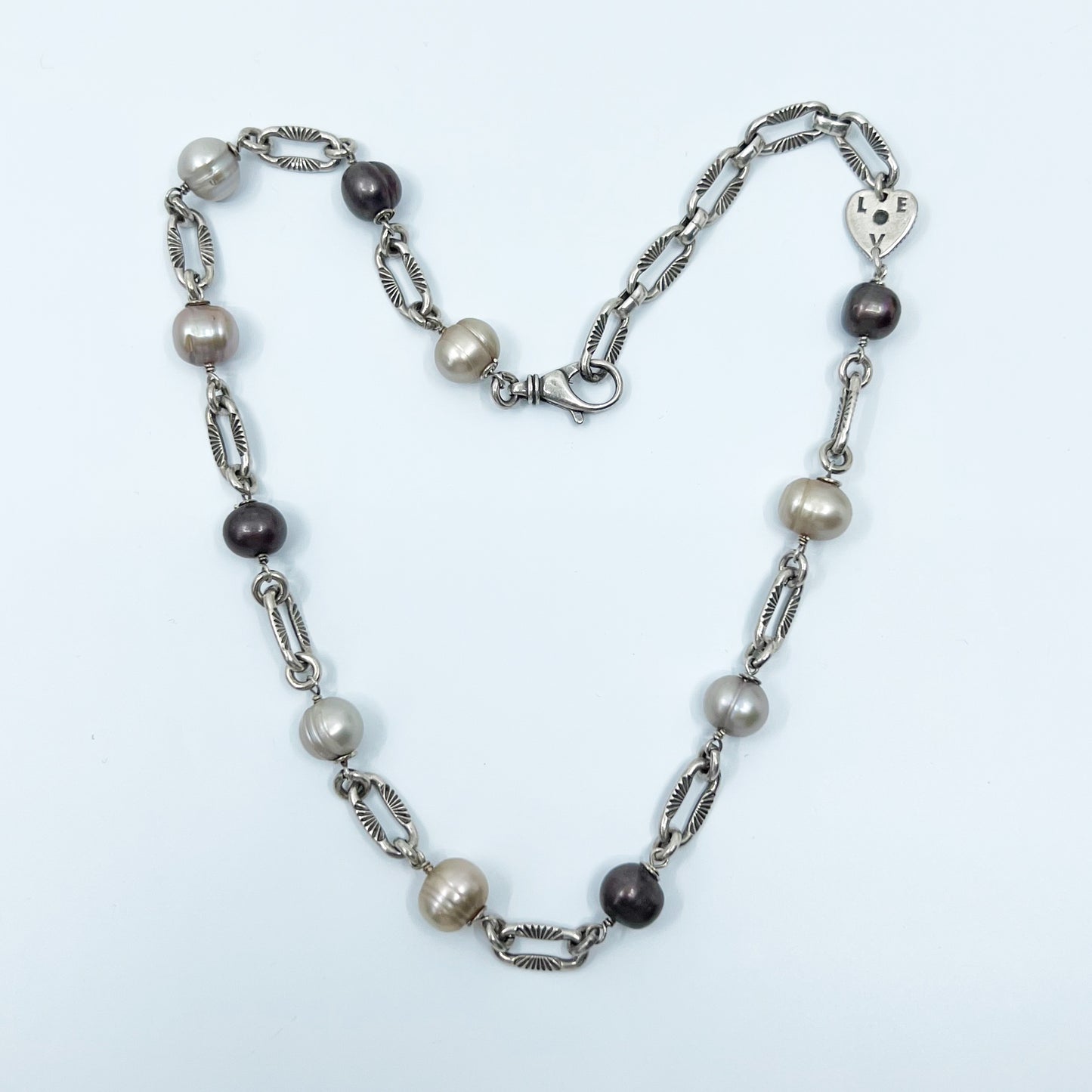 Alana Leigh Love Sterling Silver pearl necklace