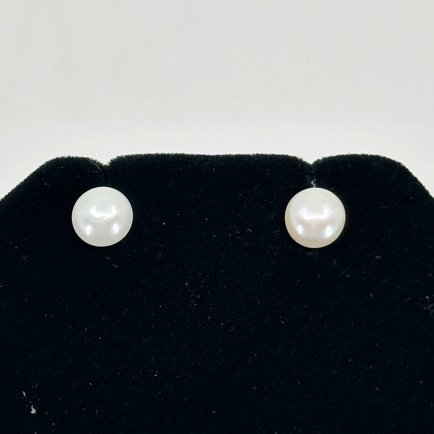 Hand Made Sterling silver 8mm freshwater pearl stud earrings