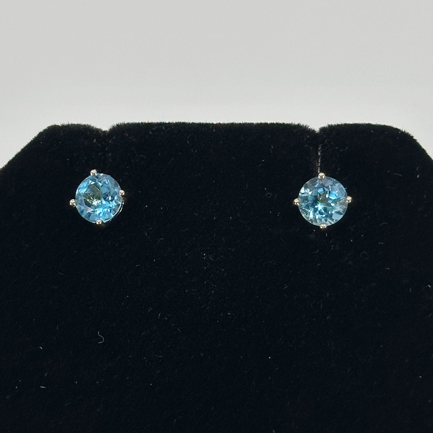 Gold Vermeil Sterling silver blue topaz stud earrings