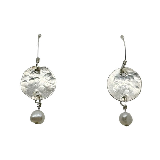 Hand Made sterling silver Pearl drop earrings