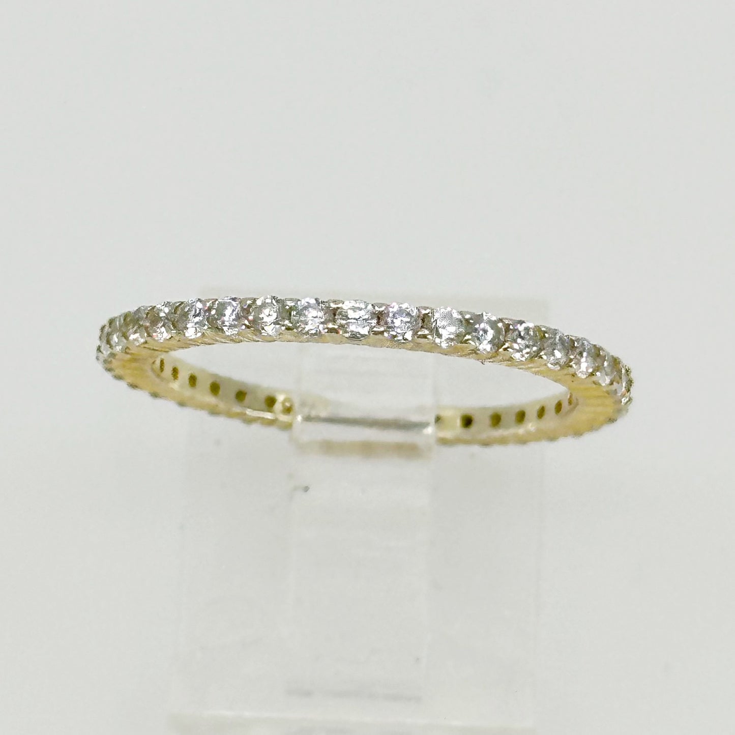 Gold Vermeil Sterling silver cubic zirconia band ring