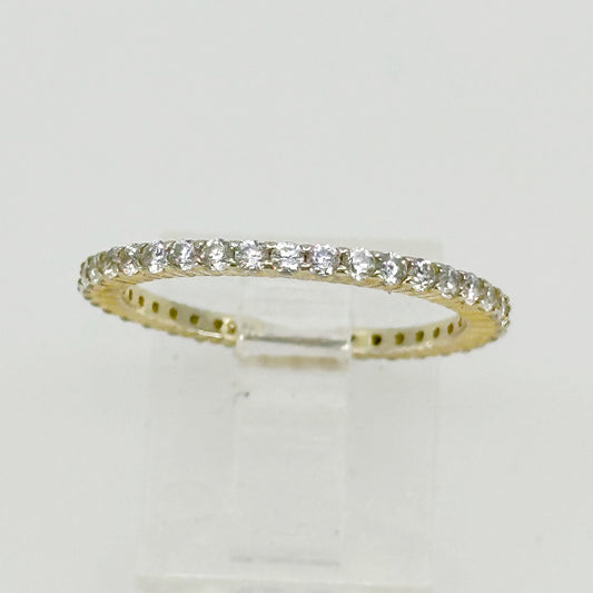 Gold Vermeil Sterling silver cubic zirconia band ring