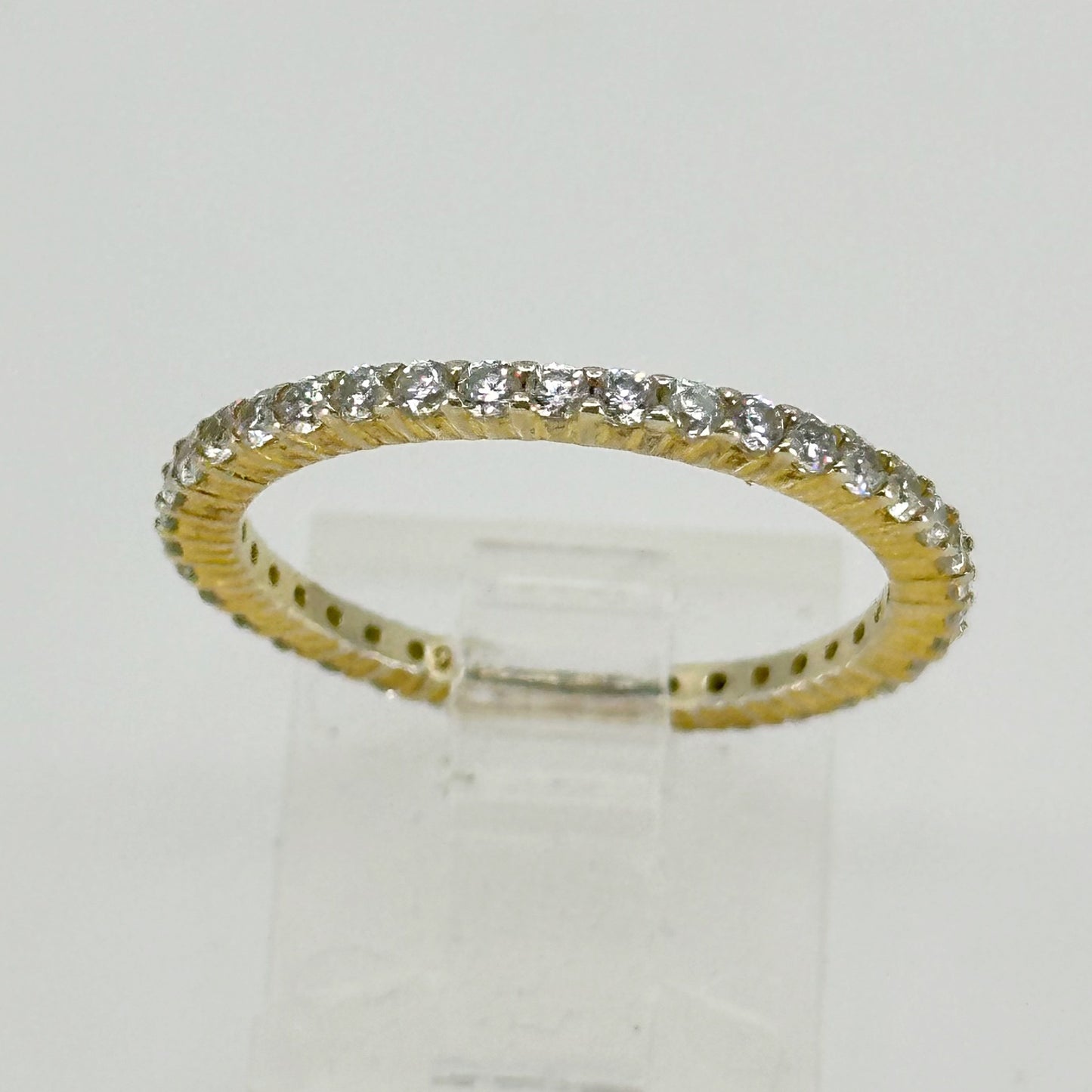 Gold Vermeil Sterling silver cubic zirconia band ring