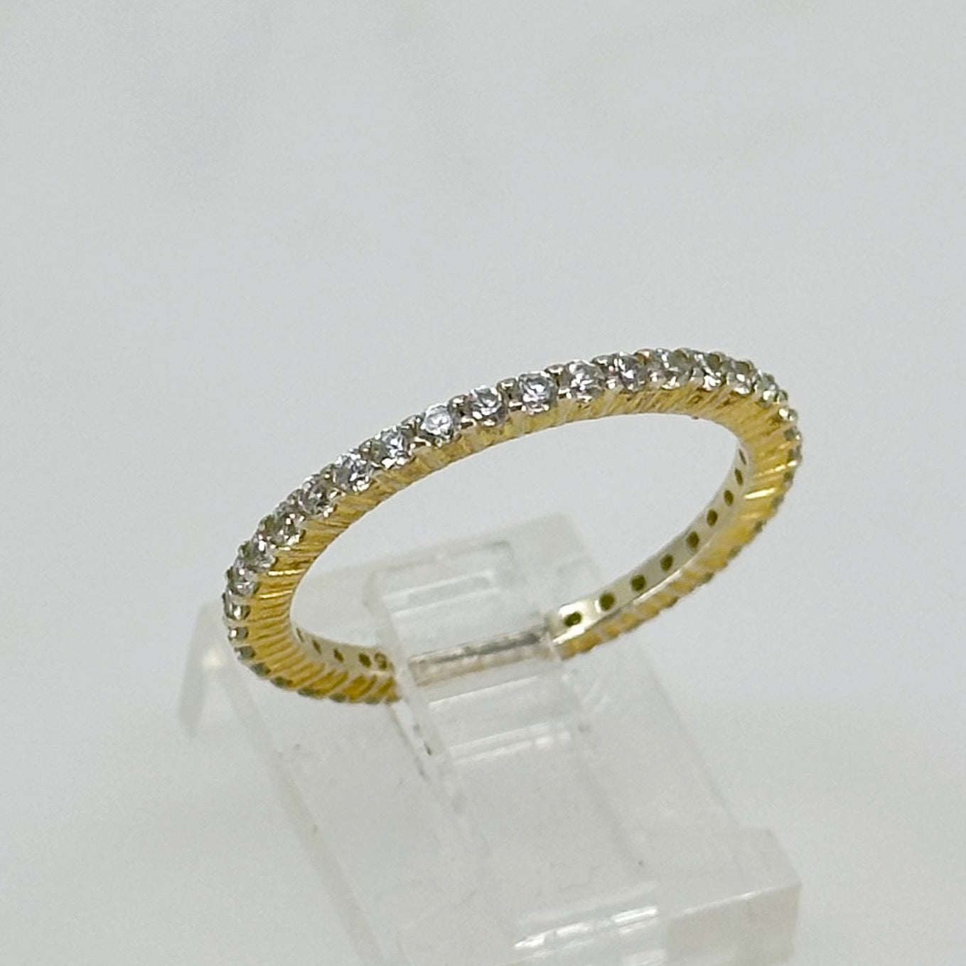 Gold Vermeil Sterling silver cubic zirconia band ring