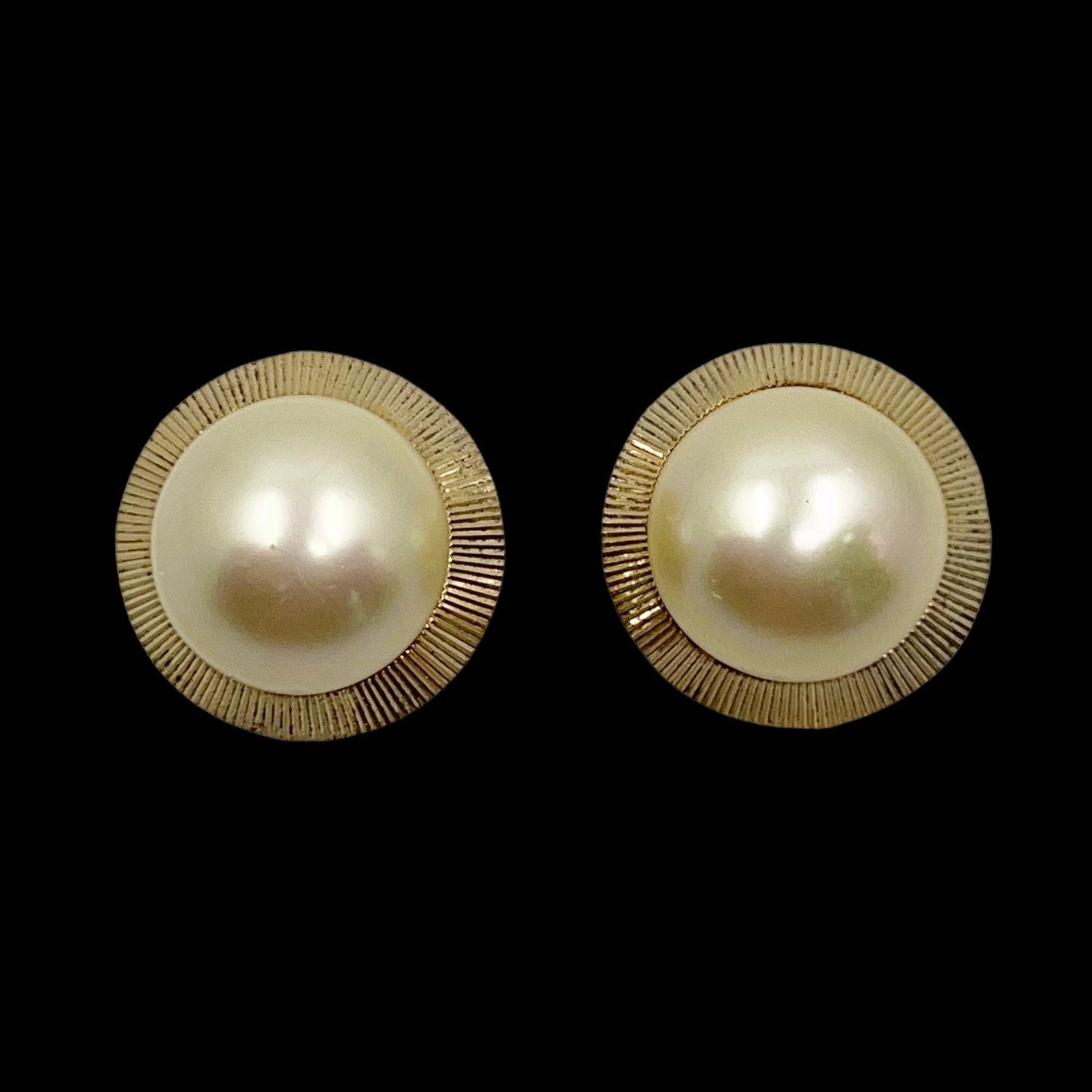 Gold Vermeil Majorica Mabe pearl Earrings