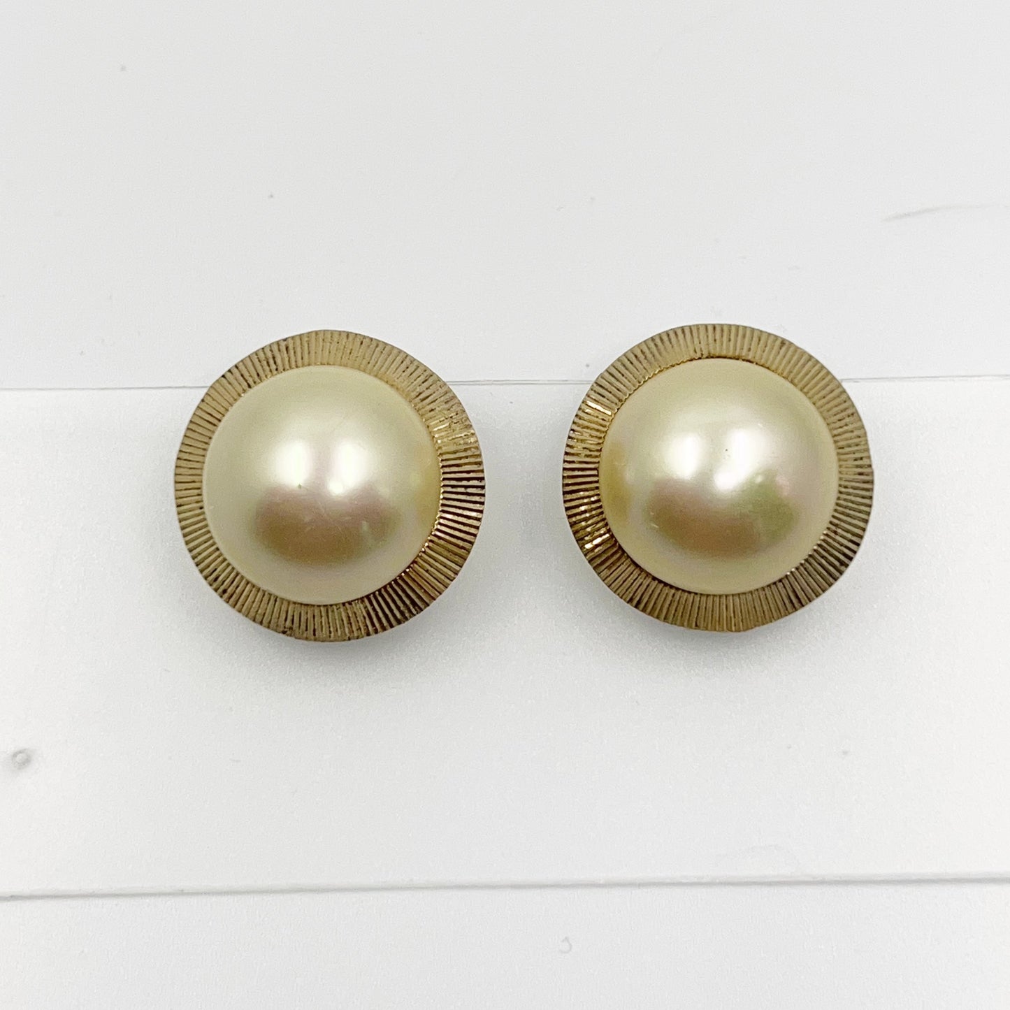 Gold Vermeil Majorica Mabe pearl Earrings