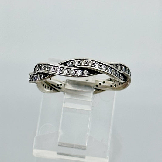 Pandora sterling silver cubic zirconia band ring