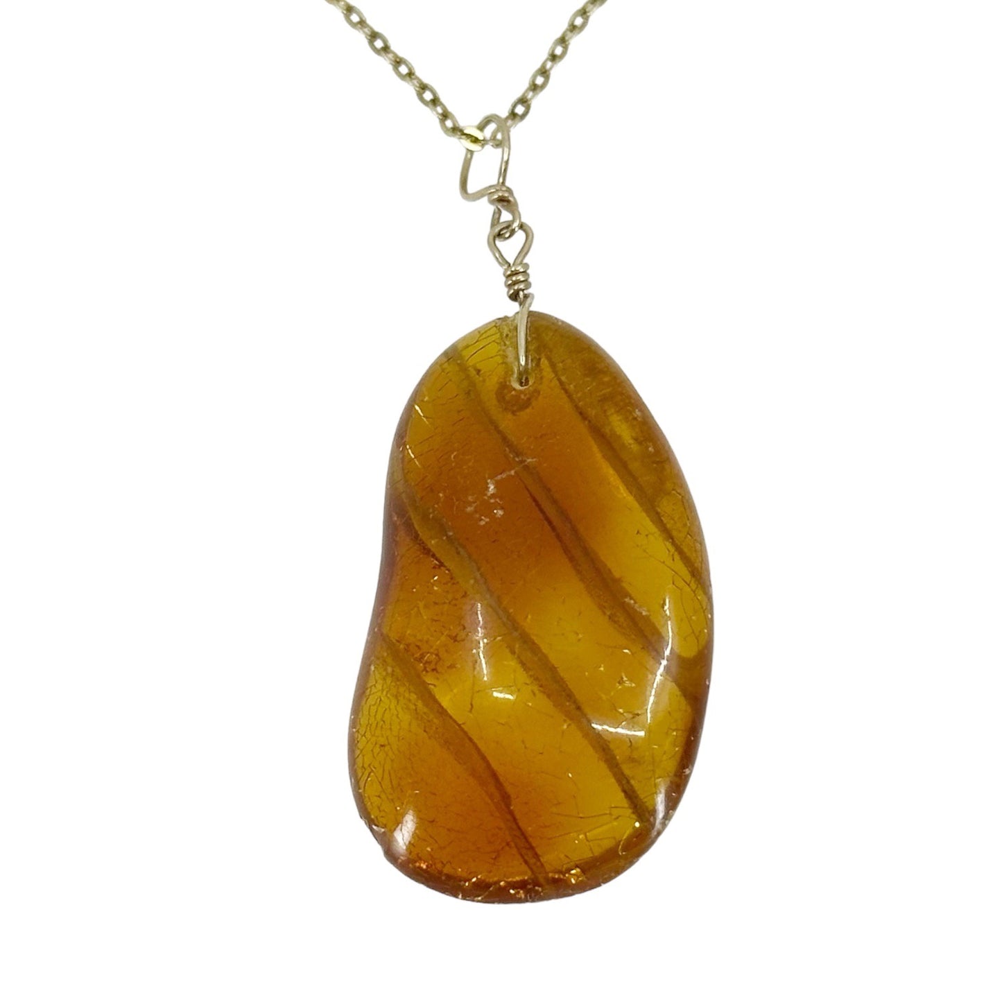 vintage Gold filled Baltic Amber pendant