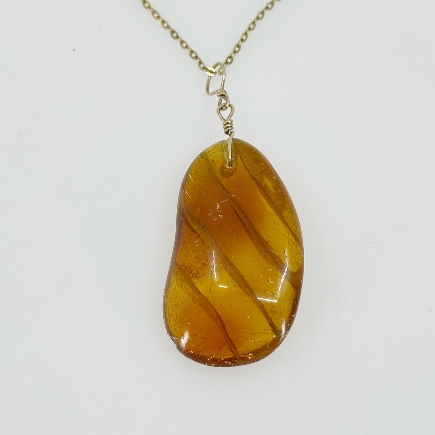 vintage Gold filled Baltic Amber pendant