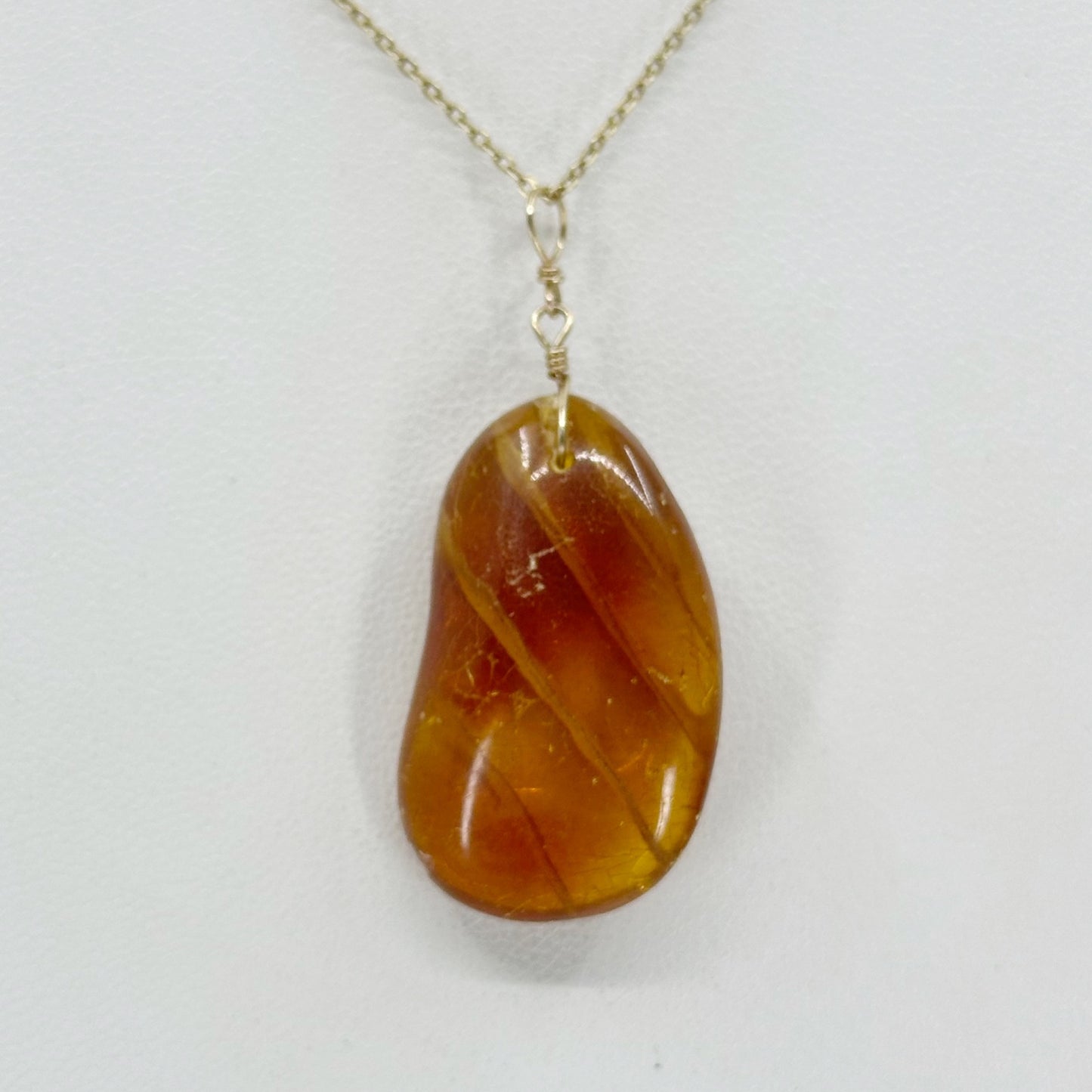 vintage Gold filled Baltic Amber pendant