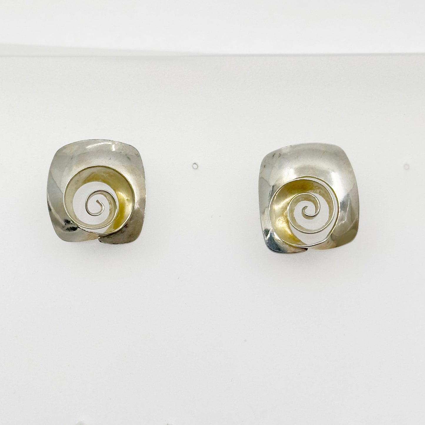 Modernist Sterling silver earrings