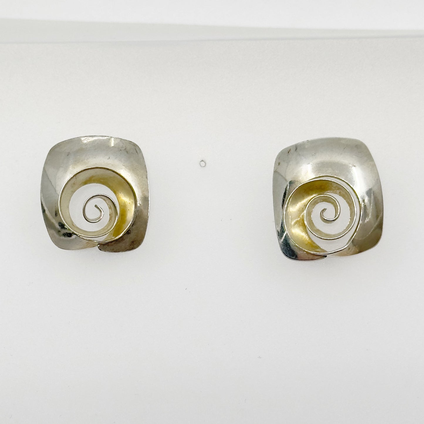 Modernist Sterling silver earrings