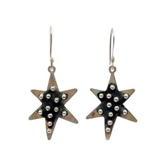 Vintage SW Navajo Sterling silver star earrings