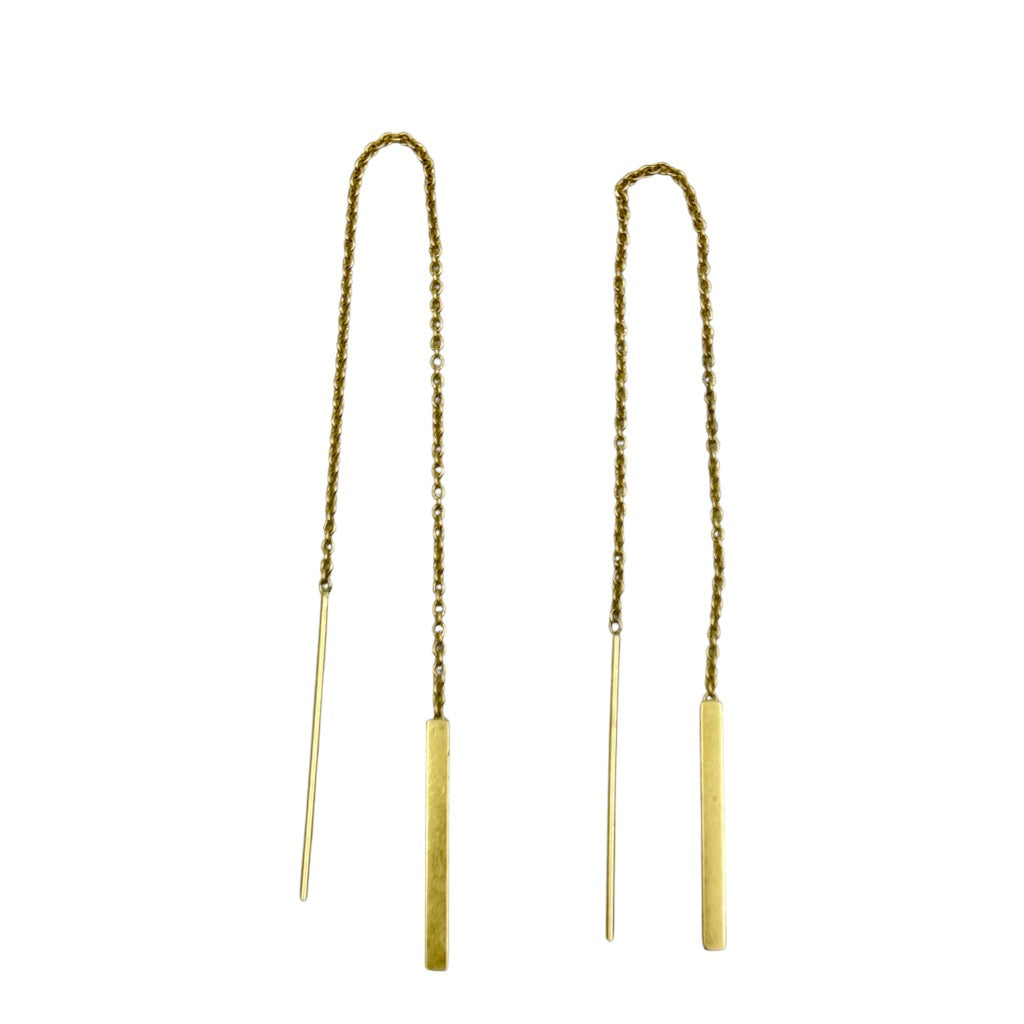 14k gold filled thread drop earrings - GM257
