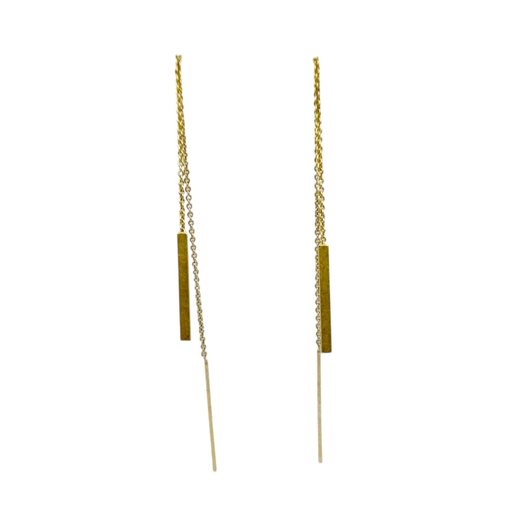 14k gold filled thread drop earrings - GM257