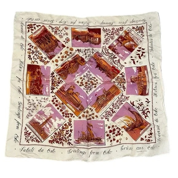 Monsterbe Skyttet the City of OSLO, Norway Silk Scarf