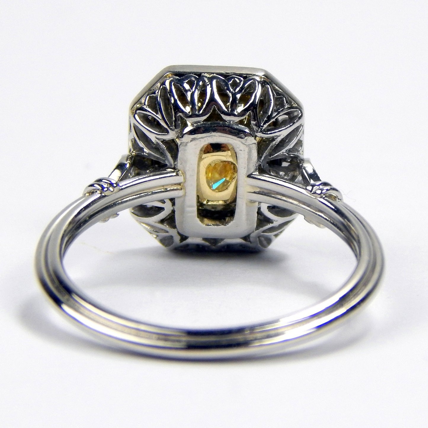 Platinum & 18k gold 2.64 carat Yellow diamond ring