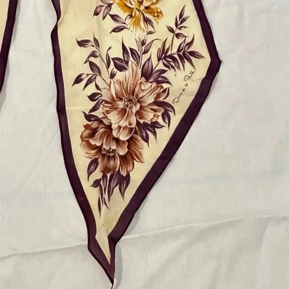 Oscar de la Renta Floral Silk Scarf