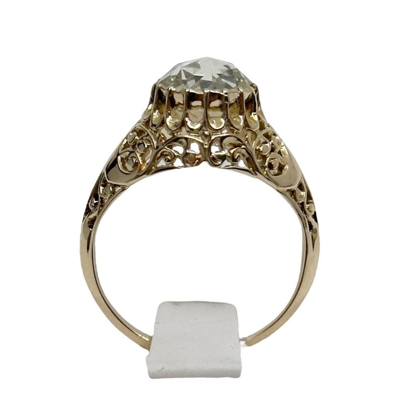 Victorian 12k Gold 1.25 Carat Dutch Rose Cut Diamond ring