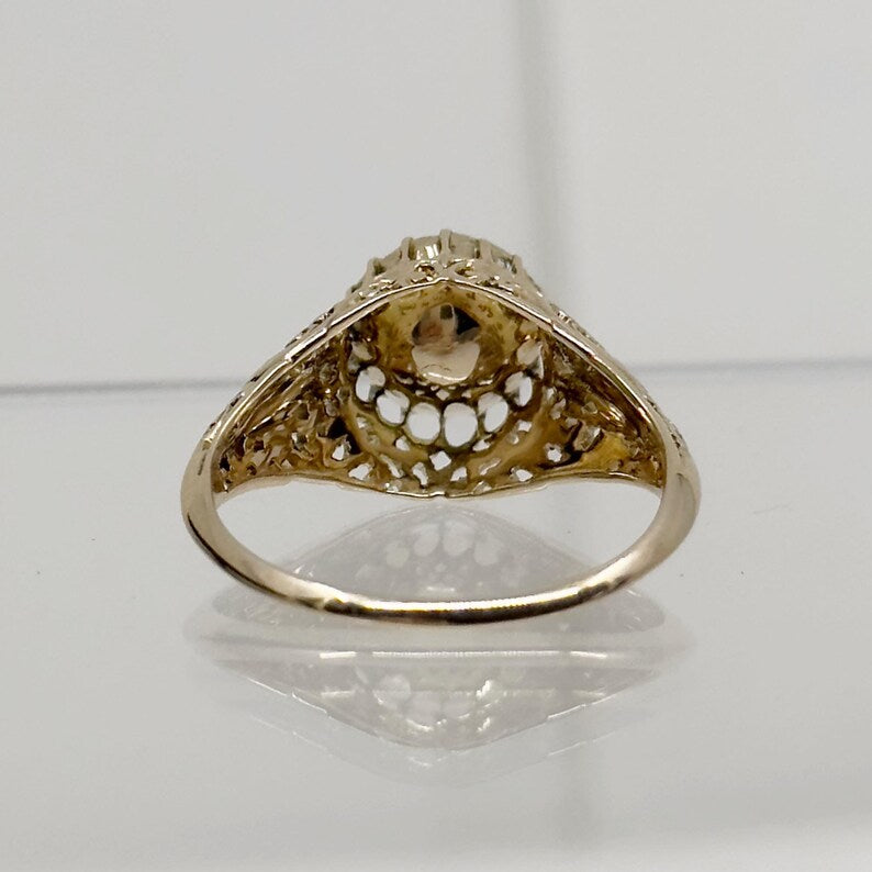 Victorian 12k Gold 1.25 Carat Dutch Rose Cut Diamond ring
